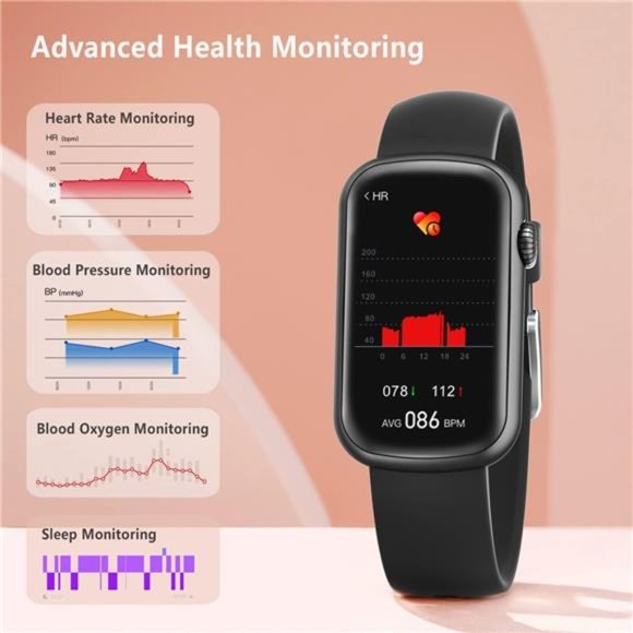 Slim Fitness Tracker with Blood Oxygen, Blood Pressure, 24/7 Heart Rate Tracking - Picture 5 of 5